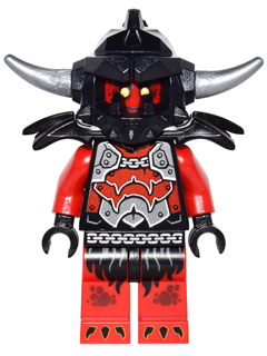 LEGO Minifigure-Ash Attacker - Flat Silver Horns-Nexo Knights-NEX045-Creative Brick Builders